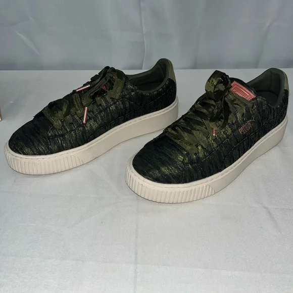 PUMA Basket Platform VR Olive Night Women’s size 10 - Picture 4 of 8